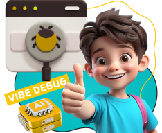Тестирование & Vibe Debug. Охотники за багами - КИБЕРшкола программирования для детей, компьютерные курсы для школьников, начинающих и подростков - KIBERone г. Таганрог